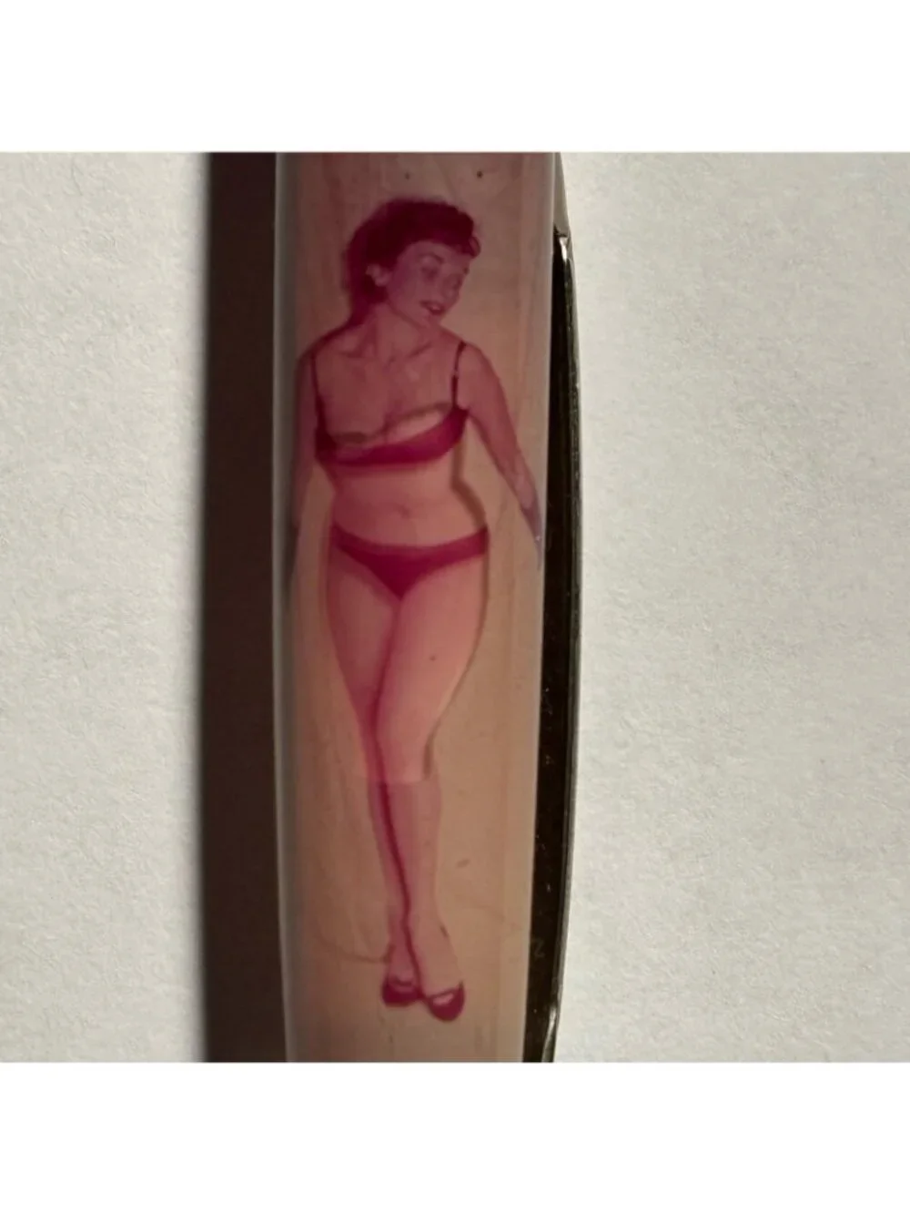 Female Model Stripper Floaty Pencil Pinup Woman Girl Vintage Advertise Texas Oil